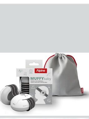 Alpine MUFFYbaby Infant Ear Protectors - White with Black Stripes